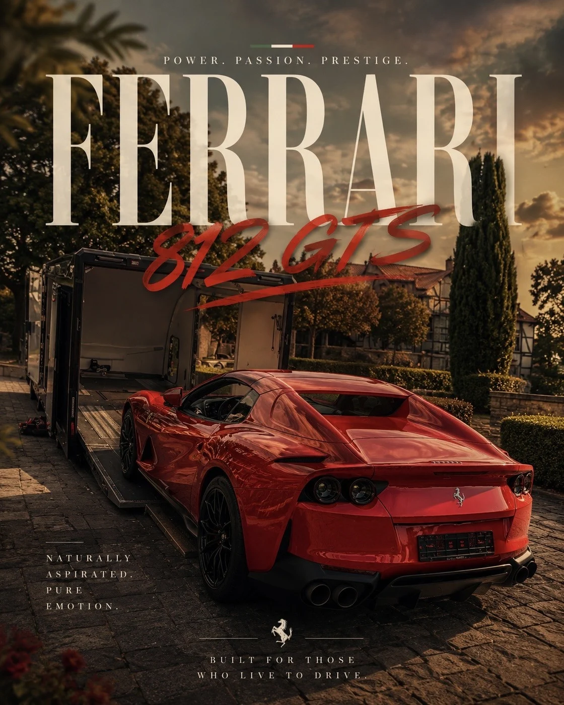 Ferrari 812 GTS — geschlossener Royal Legacy Fahrzeugtransport