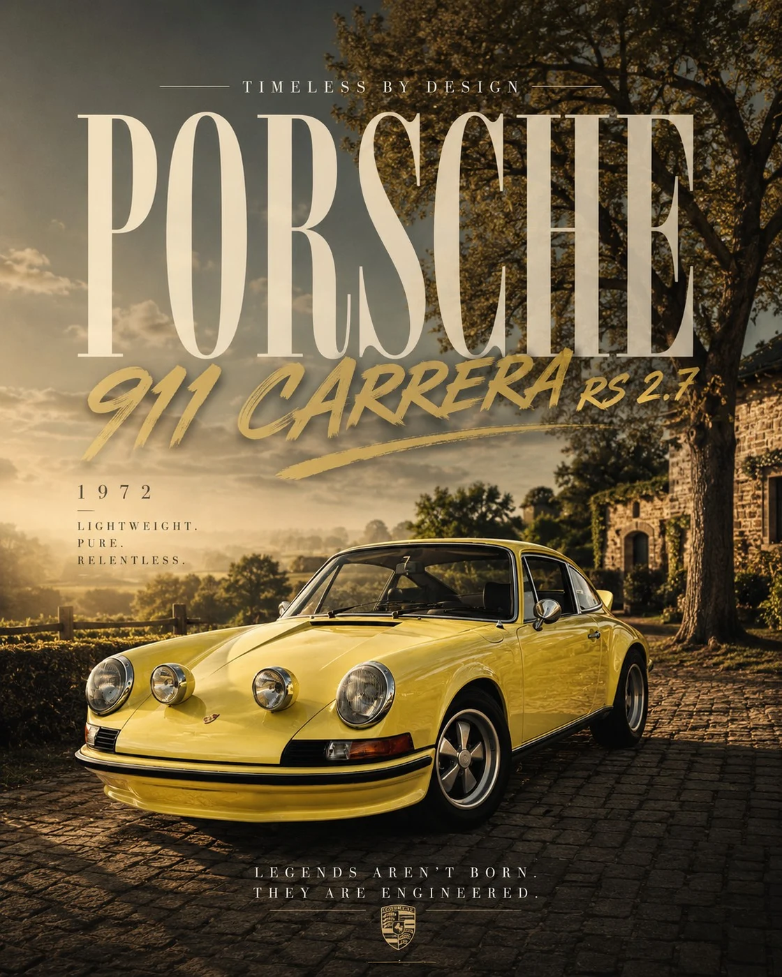 Porsche 911 Carrera RS 2.7 — geschlossener Royal Legacy Fahrzeugtransport