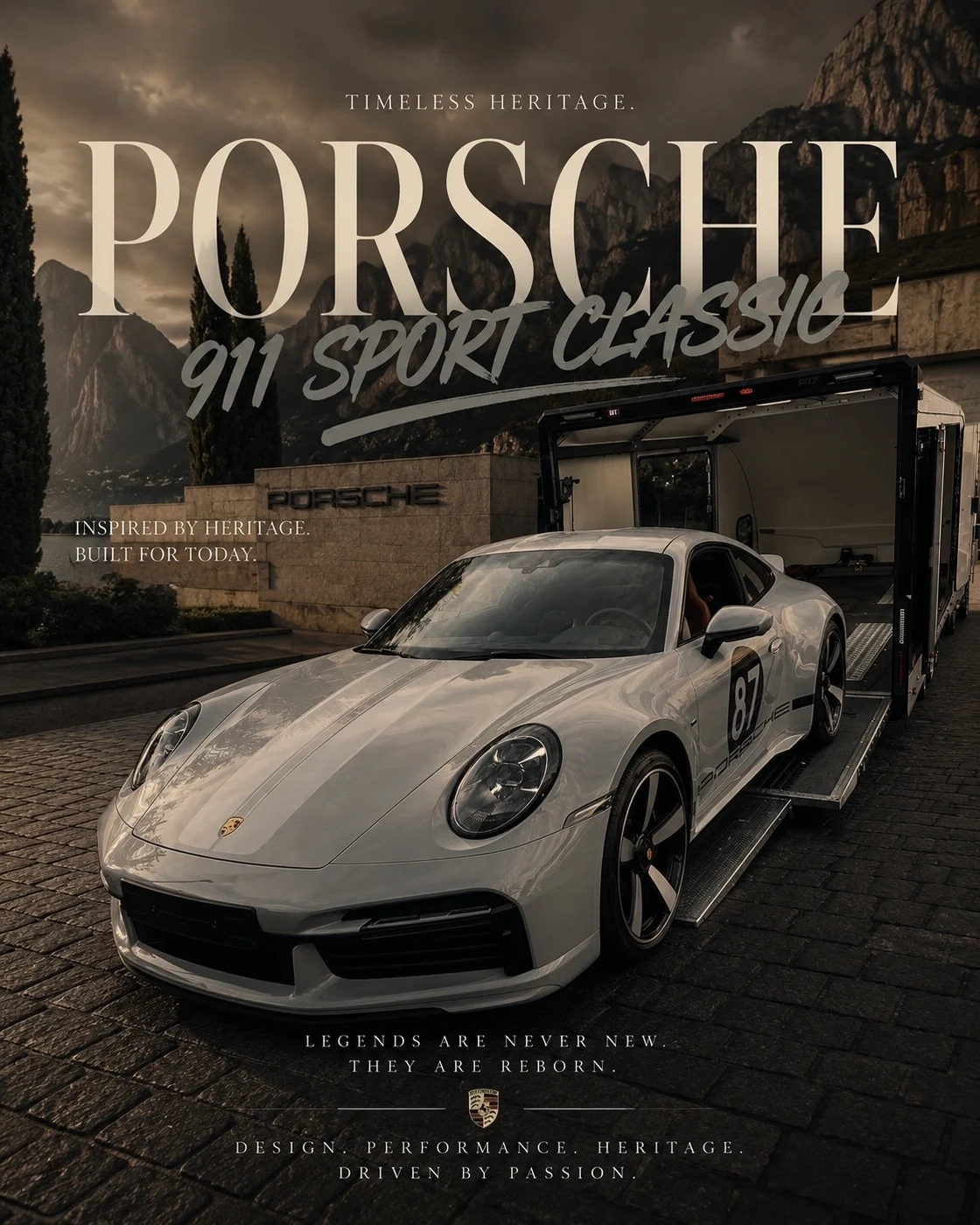 Porsche 911 Sport Classic — geschlossener Royal Legacy Fahrzeugtransport